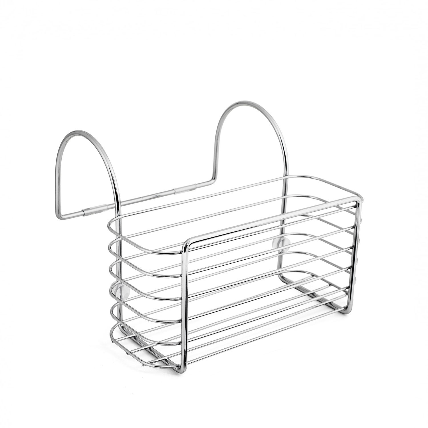 Bath Bliss Chrome Suction Cup Bathroom Corner Shelf Basket